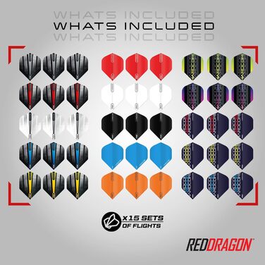 RED DRAGON набір для дартсу 200 шт – аксесуари, вінглети, нейлонові стержні для професійних, турнірних та домашніх ігор