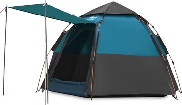 Намет для кемпінгу HEWOLF Pop Up 2-4 особи з тамбуром, Ultralight, сімейний, швидкорозкладний, армійний зелений