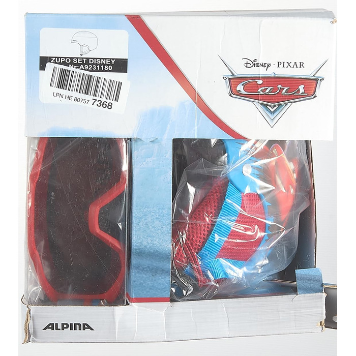 Дитячий набір ALPINA Disney Cars: лижний шолом і маска, 48-52 см, безпечний, якісний