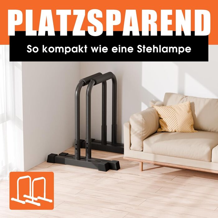 Бруси для віджимань DH FitLife | Регульовані бруси 80-90 см | Паралелепіди для калістеніки та силових тренувань | Стабільні та безпечні | Обладнання для фітнесу в приміщенні та на вулиці