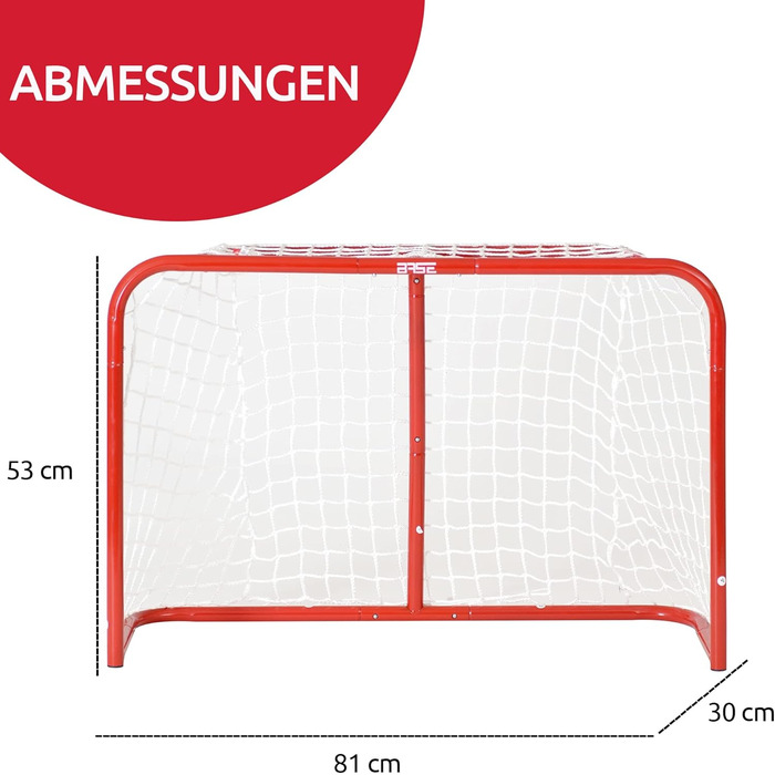 Street-Hockeytor Base 32'' - Розкладне вуличне ворота для хокею, 81x53x30 см, з м'ячем та міні-кічками