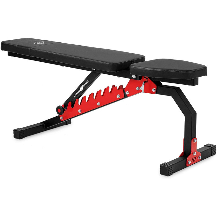 Регульована лавка для жиму Marbo Sport MH-L114 2.0, чорна, універсальна фітнес-лавка для тренувань, багатофункціональна, для дому та спортзалу