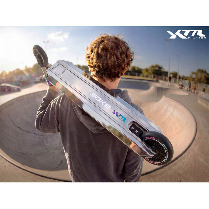 Трюковий самокат Soke XTR, срібно-чорний