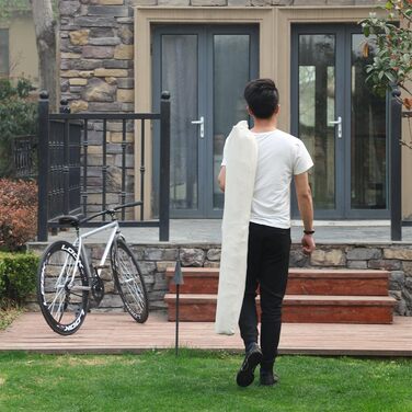 Гаммак SONGMICS для відпочинку на відкритому повітрі з 2 дерев'яними стійками та 2 подушками, до 300 кг, 210 x 150 см, бежевий