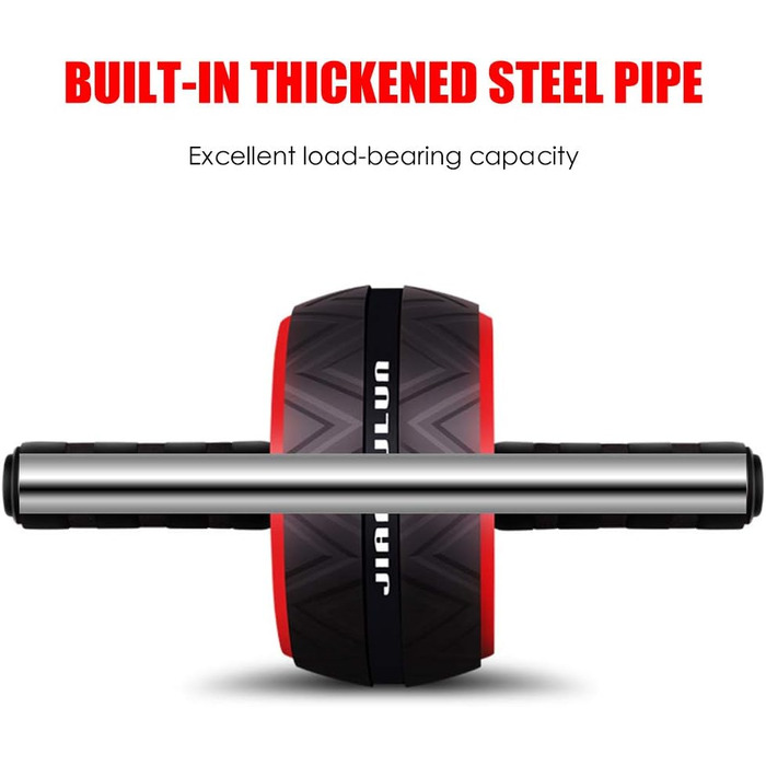 Ролер для пресу з подвійними колесами, комплект з килимком для колін. Тренажер для пресу, допомога у схудненні, фітнес, тренування, білий