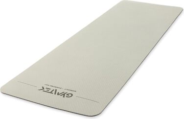 Гімнастичний килимок Gymtek 181,5x61x0,6 см, TPE, нековзкий, для йоги, фітнесу, пілатесу, сірий-чорний