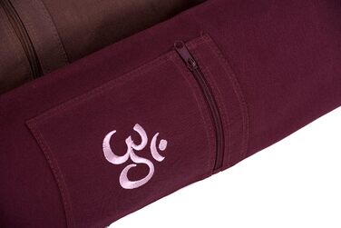 Сумка для йоги Yogistar Yogibag Basic 65 см з бавовни, бордова з Om, на блискавці