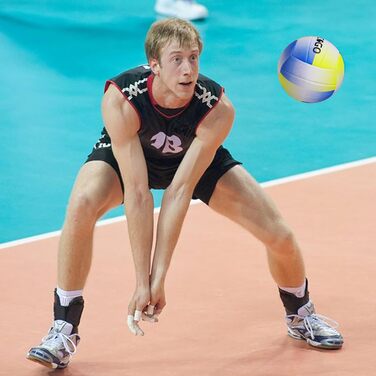 Волейбольний м'яч PECOGO розмір 5 з PU шкіри, м'який, для залу та вулиці, тренування та гра, для початківців, підлітків та дорослих