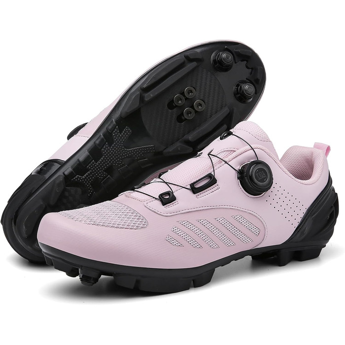 NGARY Велосипедні черевики MTB для жінок, дихаючі черевики для гірського велосипеда, сумісні з SPD 2 болти з клітами, черевики для велоспорту на відкритому повітрі, розмір 40 EU