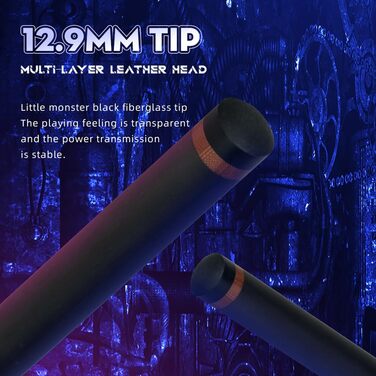 Little Monster Karbonfaser Break & Jump Queue (3 частини), 553 г, 12.9 мм, з чохлом, синій, темно-синій