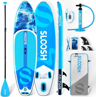 Надувна SUP-дошка SLOOSH 320 см з веслом, аксесуарами, рифленим EVA-покриттям, легкою сумкою і насосом для підлітків та дорослих