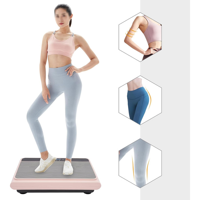 Вібраційна платформа для фітнесу Vibroshaper, рожева, для домашнього тренування, схуднення та тонізування м'язів