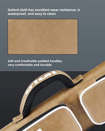 Кейс для більярдних київ CRICAL, 2 x 2 жорсткі кишені для снукеру, з штучної шкіри/оксфордської тканини, жовтий