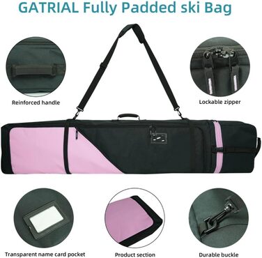 Чохол для сноуборду AUMTISC, чорний/синій, для сноубордів 155-180 см, водонепроникний, з регульованими лямками