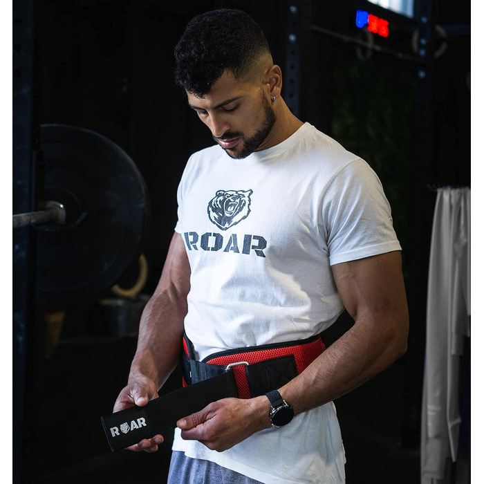 Пояс для важкої атлетики Roar® для чоловіків і жінок, червоний S — пауерліфтинг, кросфіт, фітнес, для тяги, тренажерний зал