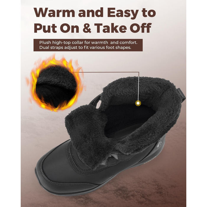 Черевики зимові чоловічі FitVille широкі, теплі, водонепроникні, з коротким гомілкою, чорні (46 EU)