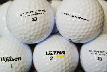Преміальні гольф-м'ячі Wilson Mix 50 шт, AAAAA, білі, як нові (Lakeballs)