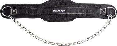 Тренувальний пояс Harbinger з поліпропілену та сталевим ланцюгом, чорний, для підтягувань і віджимань на брусах