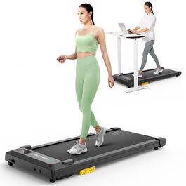 Бігова доріжка UREVO Smart Walking Pad під стіл з амортизацією та додатком: для дому, офісу, чорний 38x90 см