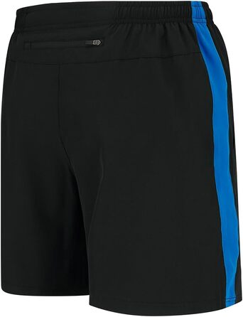 Чоловічі бігові шорти - легкі для тренувань та бігу, з внутрішньою підкладкою, швидковисихаючі, з кишенею на блискавці, чорний/каспійський синій