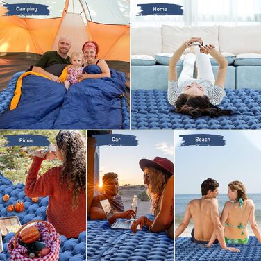 Килимок для кемпінгу Elegear Isomatte 2 особи, надувний, 120x200 см, для туризму та відпочинку на природі