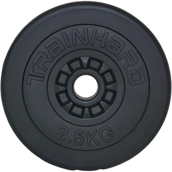 Комплект дисків для штанги TrainHard 20-30 кг, пластикові з цементом, отвір 30/31 мм, 2×2,5 кг та 4×5 кг (25 кг)