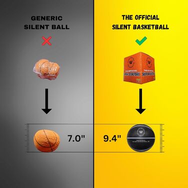 Безшумний баскетбольний м'яч WAWAWEWA Silent Basketball X, розмір 7, 74,9 см, з рифленої безповітряної піни для тихого дриблінгу та тренувань у приміщенні