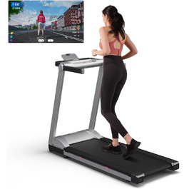 Лякуффі Raceable Walking Pad: Керування через додаток, AI-тренування, для використання під столом, до 136/159 кг, сумісний з Wearable Devices, срільно-чорний