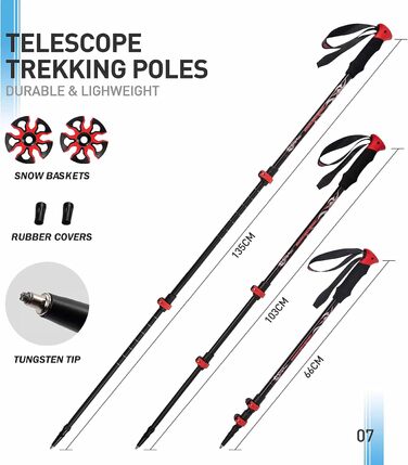 Снігоступи G2 різних розмірів (21/25/30/36 дюймів) з коробкою для пальців, пружинним кріпленням, підйомником п'ятки, гнучким шарніром, міцним ремінцем, трекінговими палками, сумкою для перенесення та сніговими кошиками (5 кольорів). Розмір 25' (до 90 кг), 30' (до 113 кг)