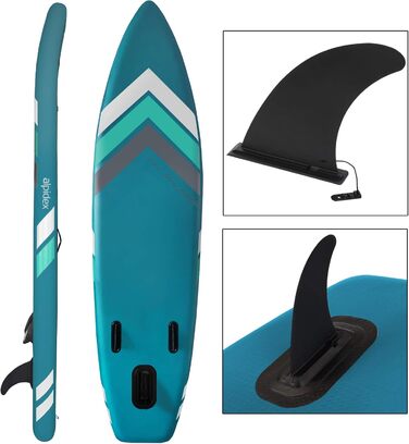 Надувна SUP-дошка ALPIDEX 305x76x15 см, до 150 кг, комплект: весло, плавці, насос, ремінець, сумка, ремонтний набір