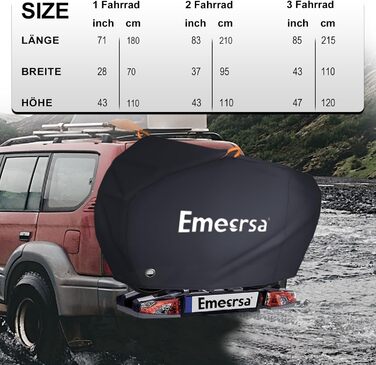 Водонепроникний чохол для велосипеда Emersa 600D Oxford, 180x70x110 см, для 1 велосипеда, темно-синій