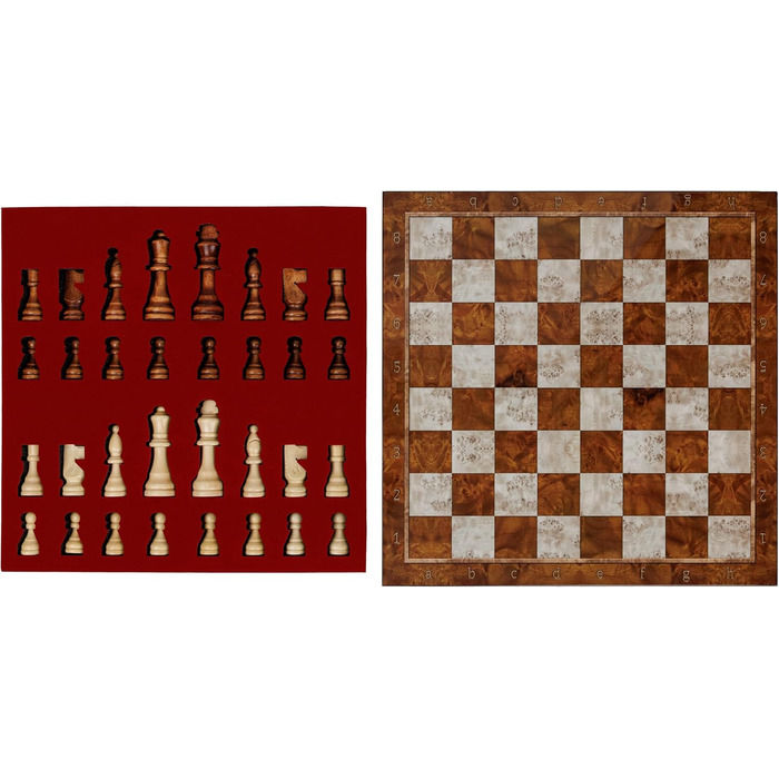 Дерев'яна шахова дошка HBS GAMES Mocha 37 см – класичне шахово-шашкове поле, ручна робота, сімейна настільна гра, преміум якість