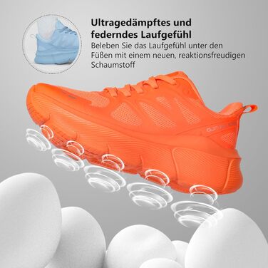 Жіночі кросівки Hawkwell Cloud Zero для ходьби та тенісу, з амортизацією, дихаючі, для спорту, фітнесу, тренувань, бігу, з неслизькою підошвою, для медичного використання (38 EU, Оранжевий)