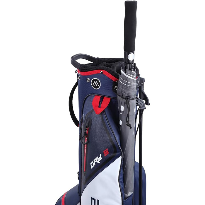 Сумка для гольфу Big Max Dri Lite Seven 2024 - водонепроникна, трикамерна (білий-темно-синій-червоний)