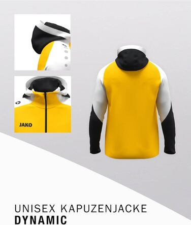Чоловіча спортивна куртка з капюшоном JAKO Dynamic (S, жовтий/білий/чорний)
