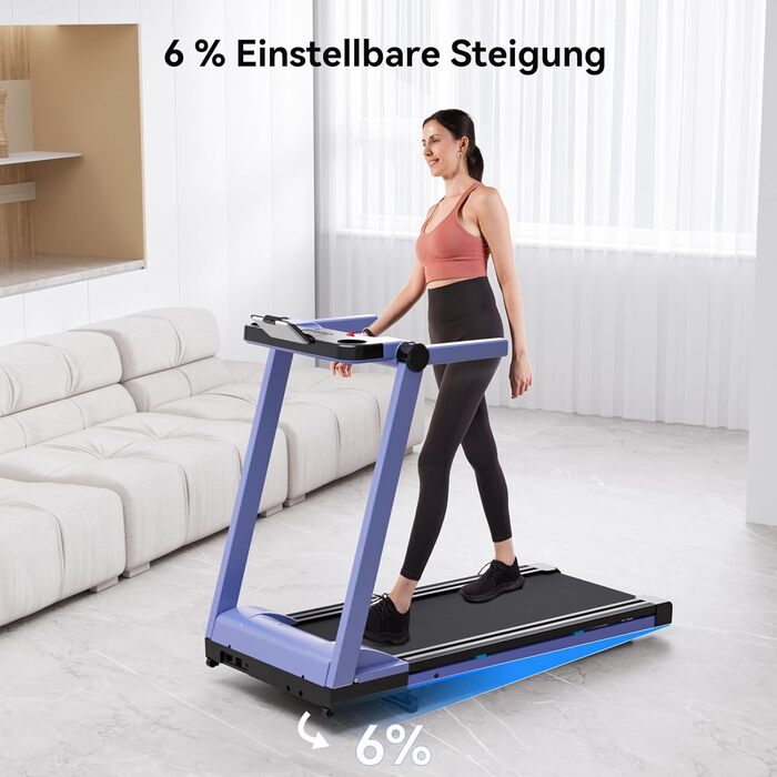 Лякуффі Raceable Walking Pad: біговий килимок для ходьби з керуванням через додаток, AI-тренування та підтримка Wearable Devices (Синьо-Чорний)