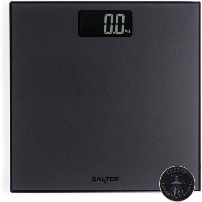 Електронна вага для ванної Salter Frosted Matt, 180 кг, LCD дисплей, точне вимірювання, батарейка в комплекті