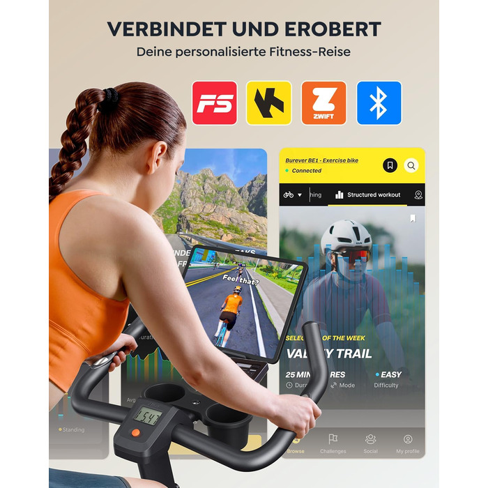 Велотренажер Hometrainer: тихий, ергономічний, з пульсометром та підтримкою для пляшки та гантелей, 160 кг, помаранчевий