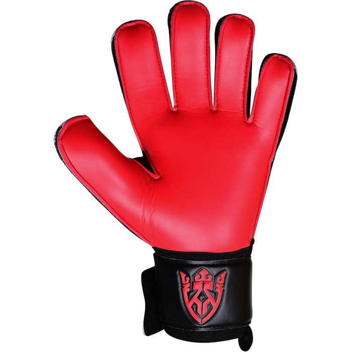 Воротарські рукавички Keeperking для дітей, підлітків та дорослих: без пальців, 4 мм, латекс, унісекс (4, чорно-червоний)