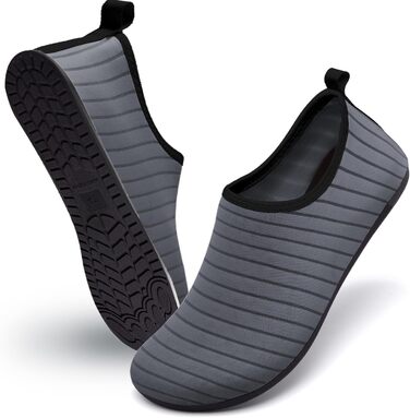 Водні шкарпетки для плавання та відпочинку на пляжі - чоловічі та жіночі (40 EU, смужки сірого кольору)