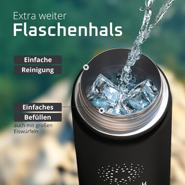 Термос- пляшка з нержавіючої сталі ACTIVE FLASK з трубочкою, 3 кришки, BPA-free, герметична, для газованих напоїв, ізотермальна пляшка для води, спорту, велосипеда, чаю, для дітей