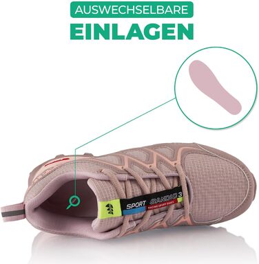 Трекінгові черевики для жінок та чоловіків: дихаючі, для трекінгу та трейлу, зелені (36 EU, рожевий, сірий)