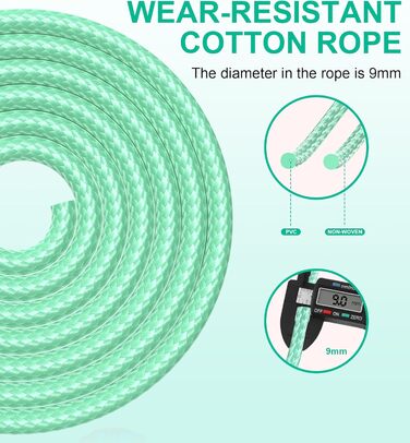 Стрибкове канат для фітнесу, з вагою, регульований, для жінок та чоловіків, зелений