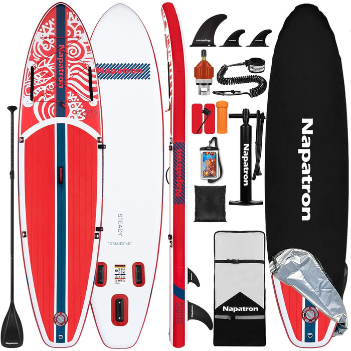 Надувне SUP-борд Napatron Red Dragon Blaze: комплект з веслом, захистом від сонця та аксесуарами, для підлітків та дорослих