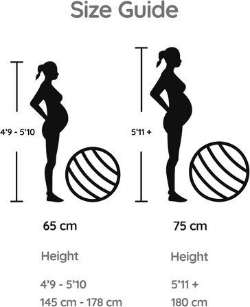 М'яч для пологів BABYGO – для вагітності, йоги, фізіотерапії та фітнесу. Комплект з інструкцією. Підходить для всіх триместрів. Антивибуховий, екологічний (Nude, 65см, 1)