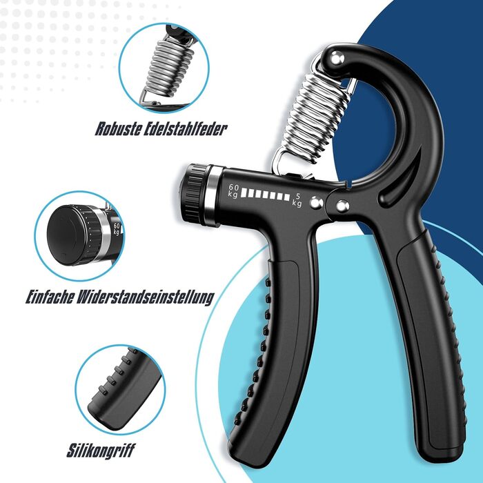 Набір для тренування зап'ястя 2 шт. (5-60 кг), тренажер для рук та зап'ястя, Grip, антиковзкий, для спортсменів та відновлення, FC0101 (Світло-сірий)