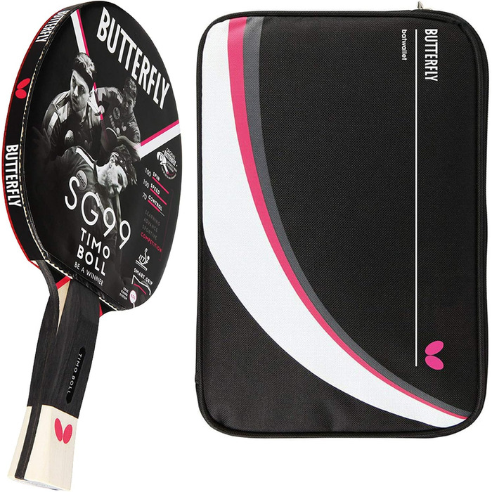 Настільний тенісний ракетка Butterfly Timo Boll SG99, професійна, ITTF, анатомічна ручка, накладка Wakaba, чохол DC2