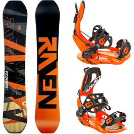Сноуборд-сет Raven: сноуборд Barracuda Carbon Orange + кріплення Fastec FT360 147см + кріплення FT360 Orange M