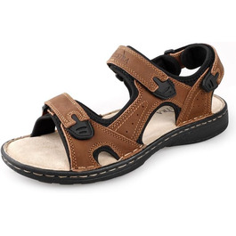 Чоловічі сандалії з натуральної шкіри для активного відпочинку та трекінгу. Легкі літні сандалії на підошві, коричневі, 45 EU