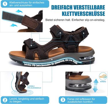 Сандалі дитячі Visionreast для хлопчиків, пляжні, спортивні, трекінгові, з амортизуючою підошвою, протиковзкі, літні, для прогулянок, коричневі, 28 EU